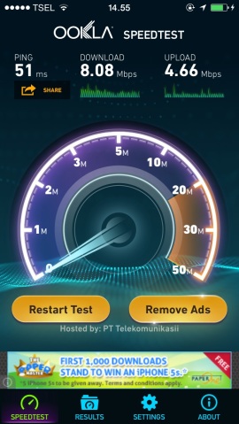 Speedtest on Wifi.id network